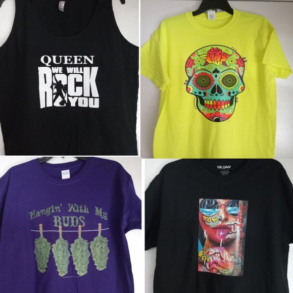 Brand New 4 Piece Set Sealed Women's Unisex Graphic Tees Size Large - Picture 1 of 1
